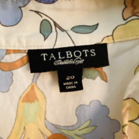 Talbots Blouse Womens 20 Silk Blend Sleeveless Floral Forest Fairy Whimsical - Picture 2 of 4
